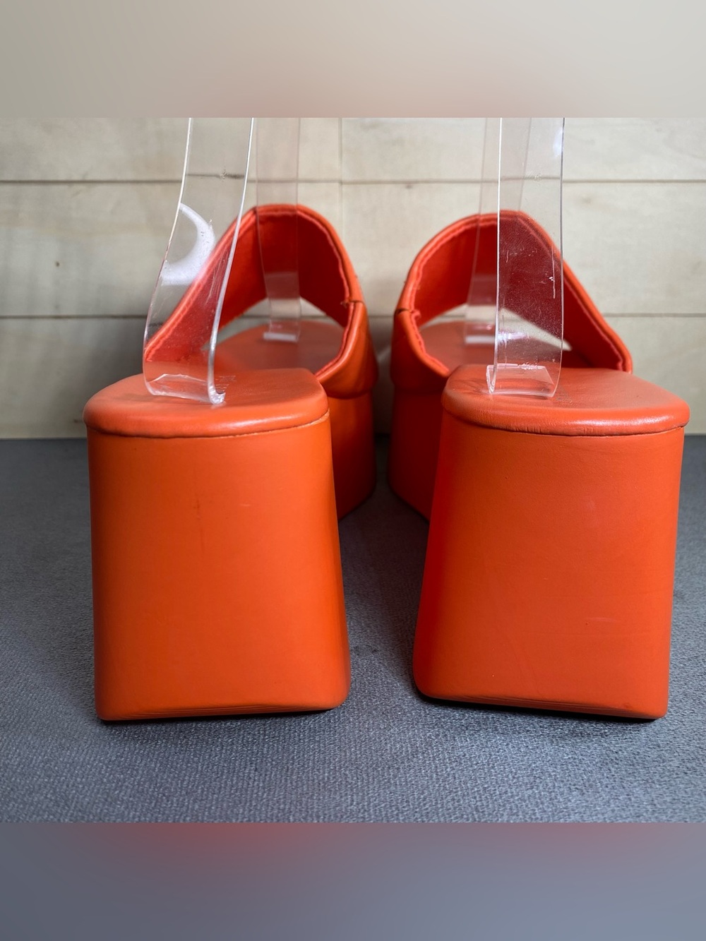 Madden Girls Cake Platform Slides Sandals Women's Size 7.5 M Shoes Orange - Picture 6 of 12